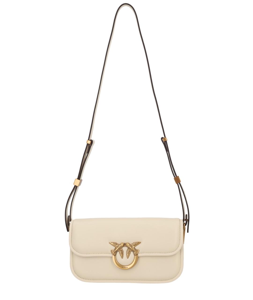 PINKO Белая кожаная сумка через плечо, фото 1