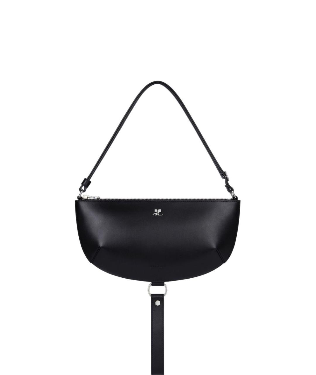 COURREGES Черная кожаная сумка через плечо, фото 1