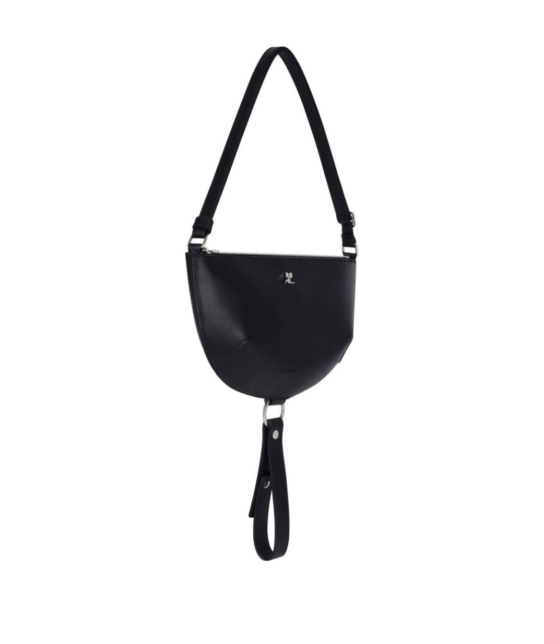 COURREGES Черная кожаная сумка через плечо, фото 5