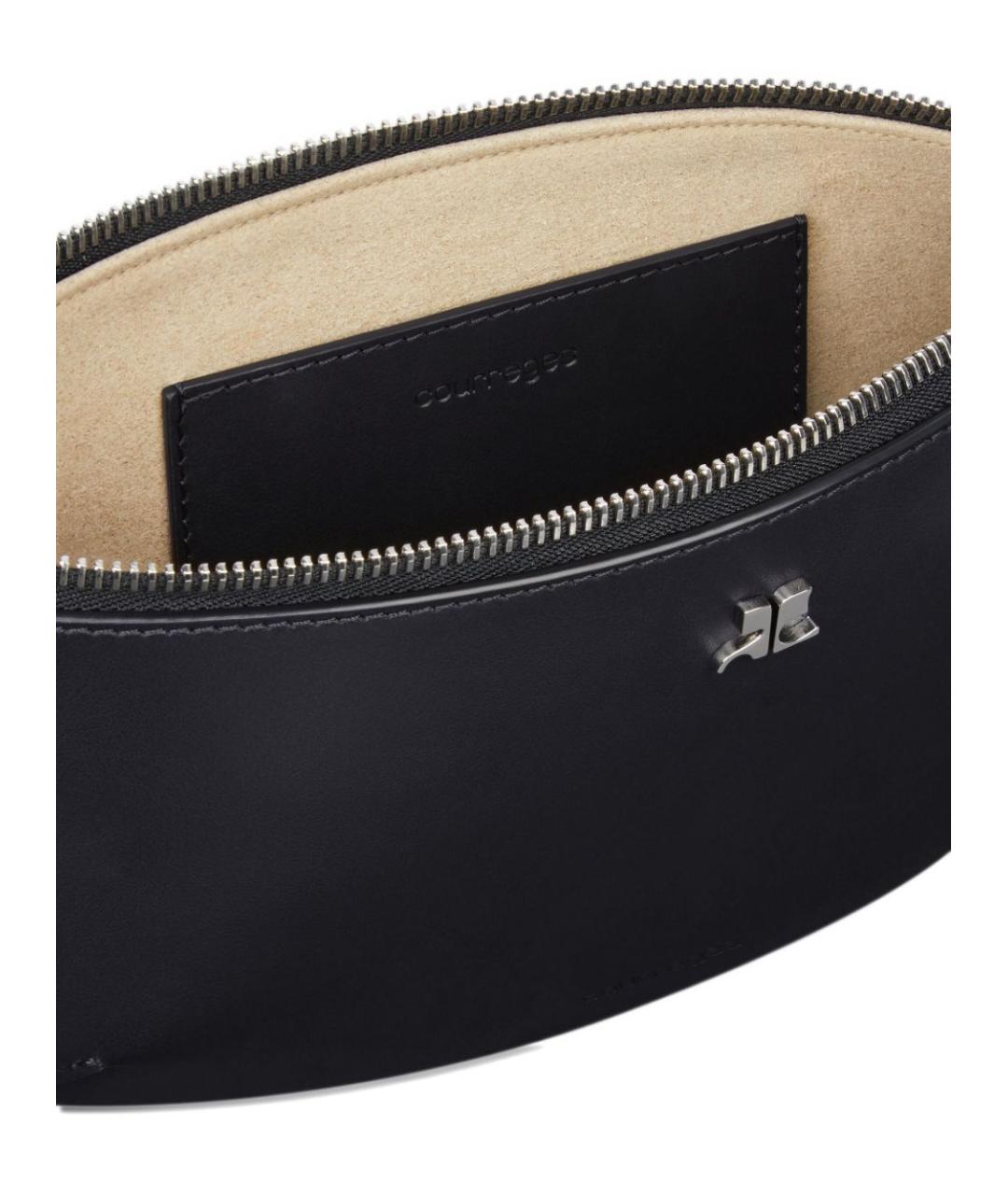 COURREGES Черная кожаная сумка через плечо, фото 3