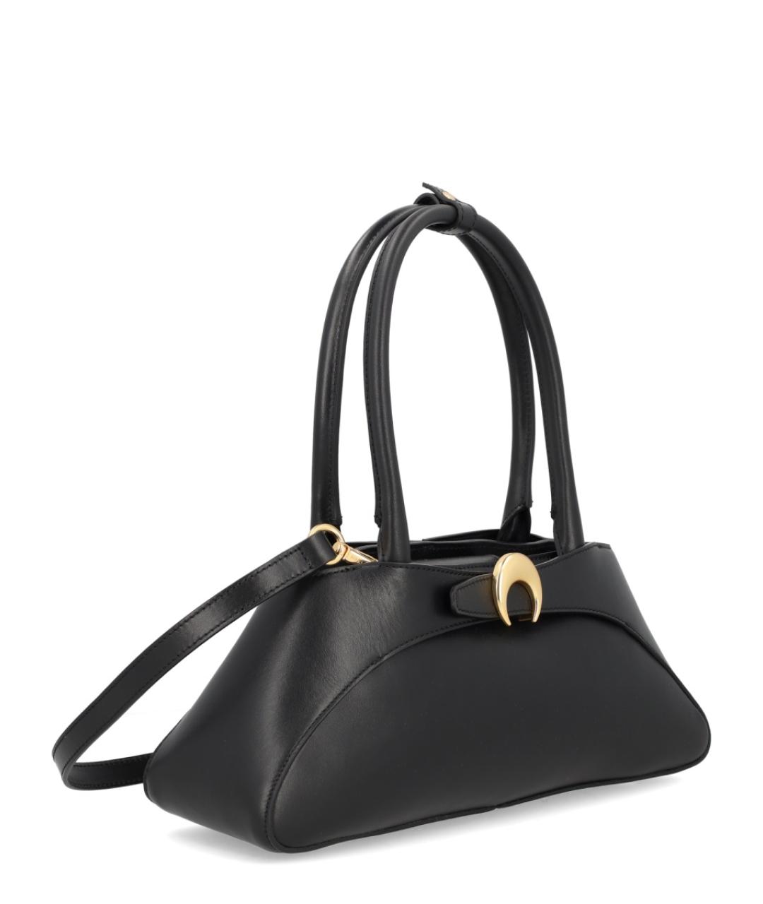 MARINE SERRE Черная кожаная сумка через плечо, фото 2