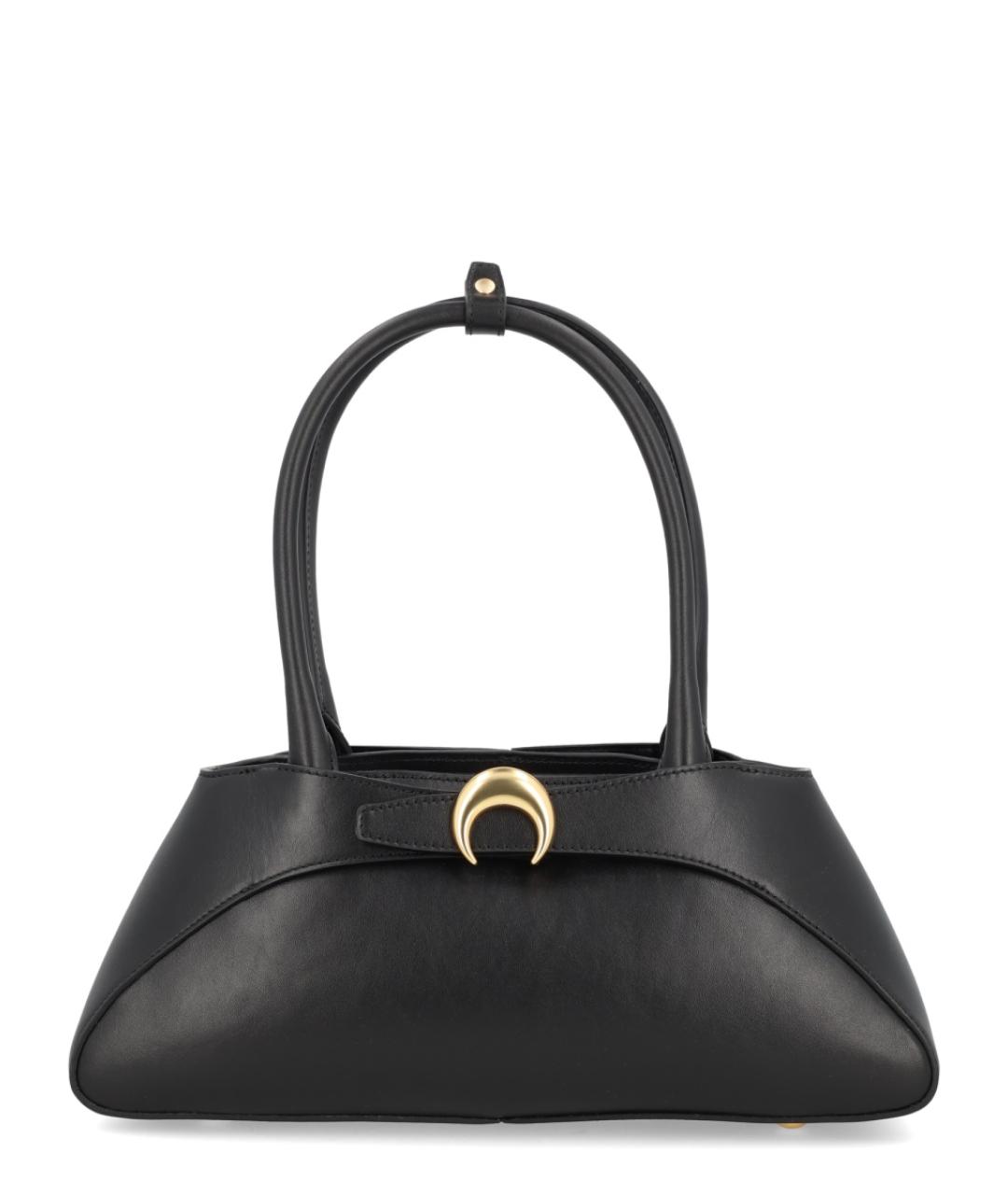 MARINE SERRE Черная кожаная сумка через плечо, фото 1