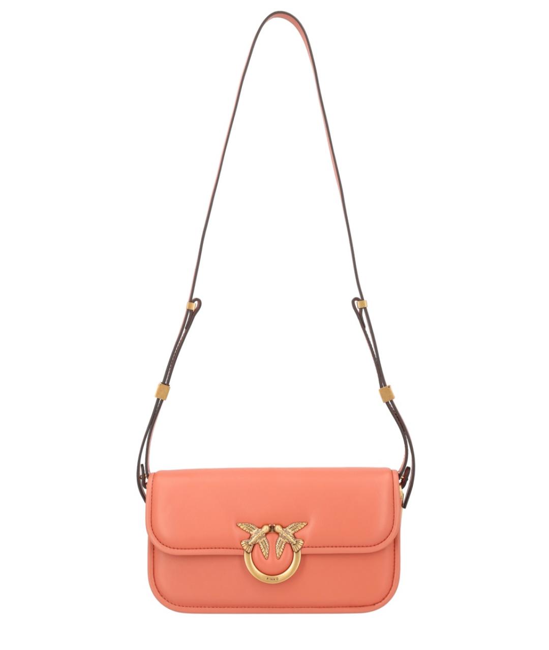 PINKO Коричневая кожаная сумка через плечо, фото 1