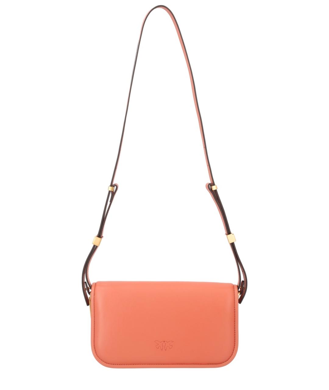 PINKO Коричневая кожаная сумка через плечо, фото 2