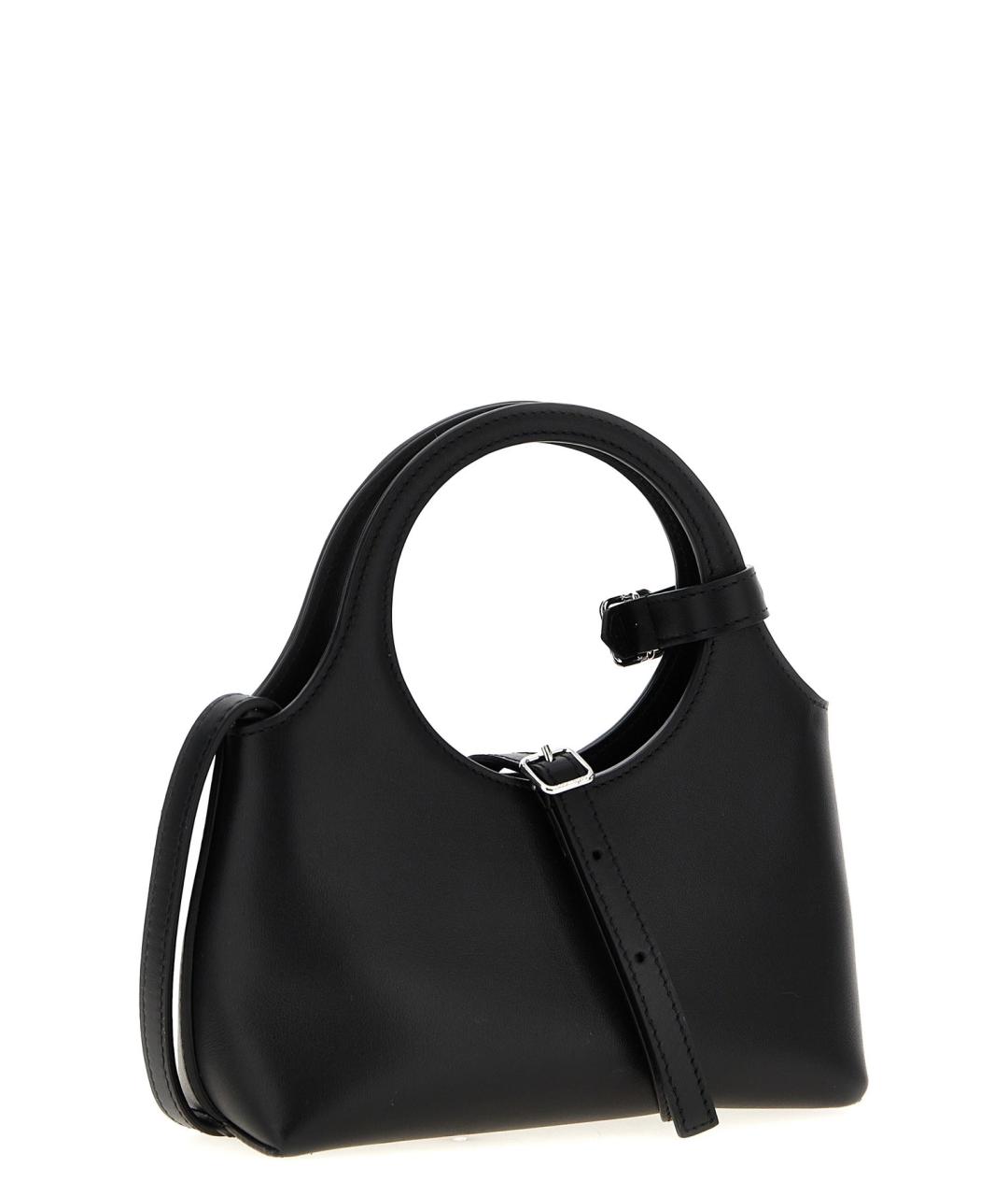 COURREGES Черная кожаная сумка с короткими ручками, фото 2