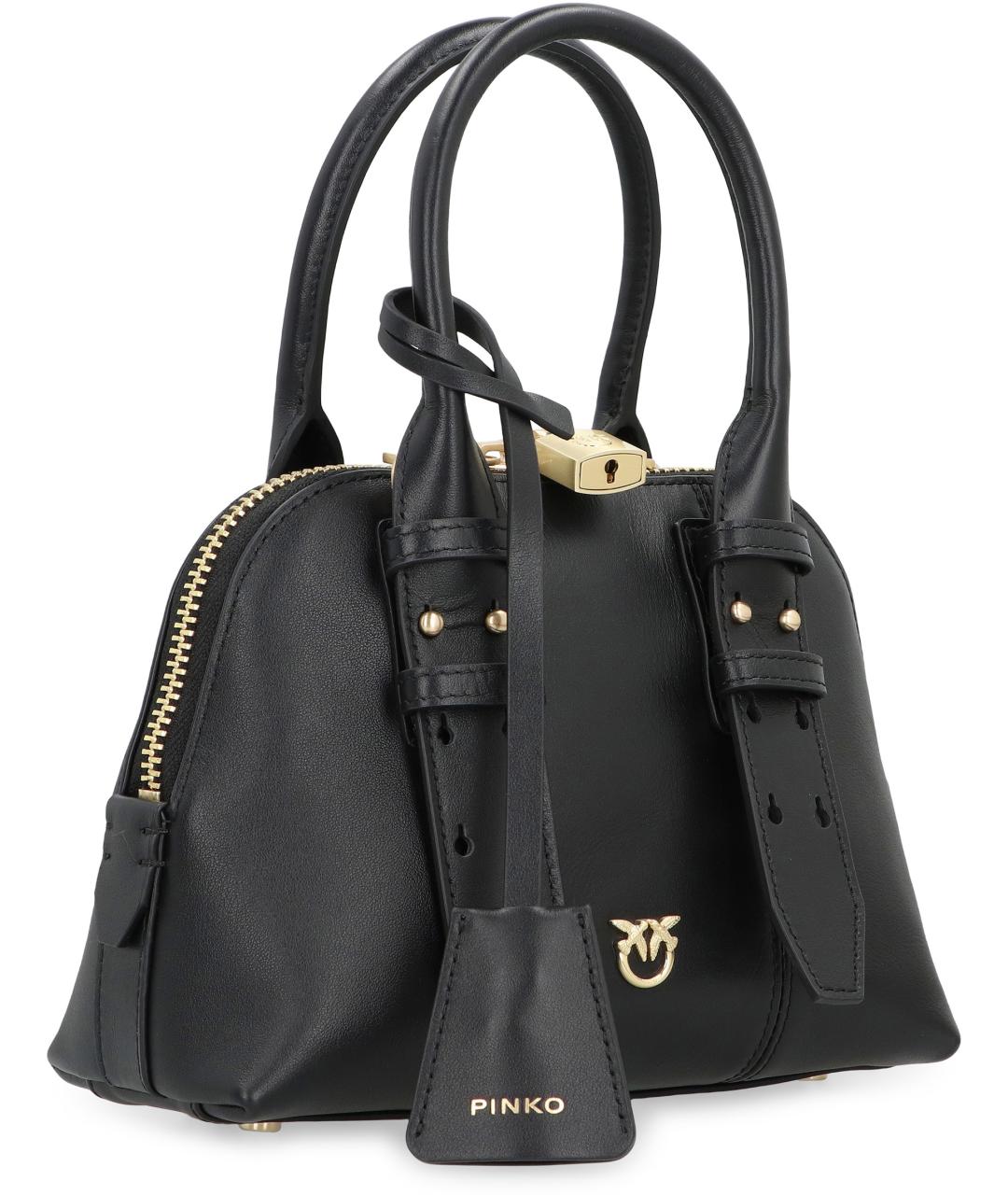 PINKO Черная кожаная сумка тоут, фото 3