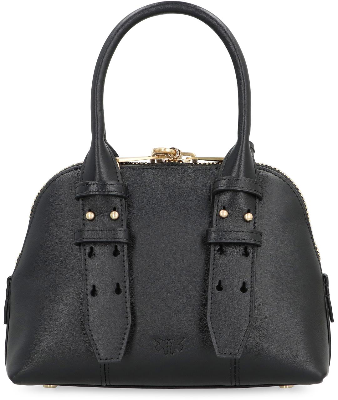 PINKO Черная кожаная сумка тоут, фото 4