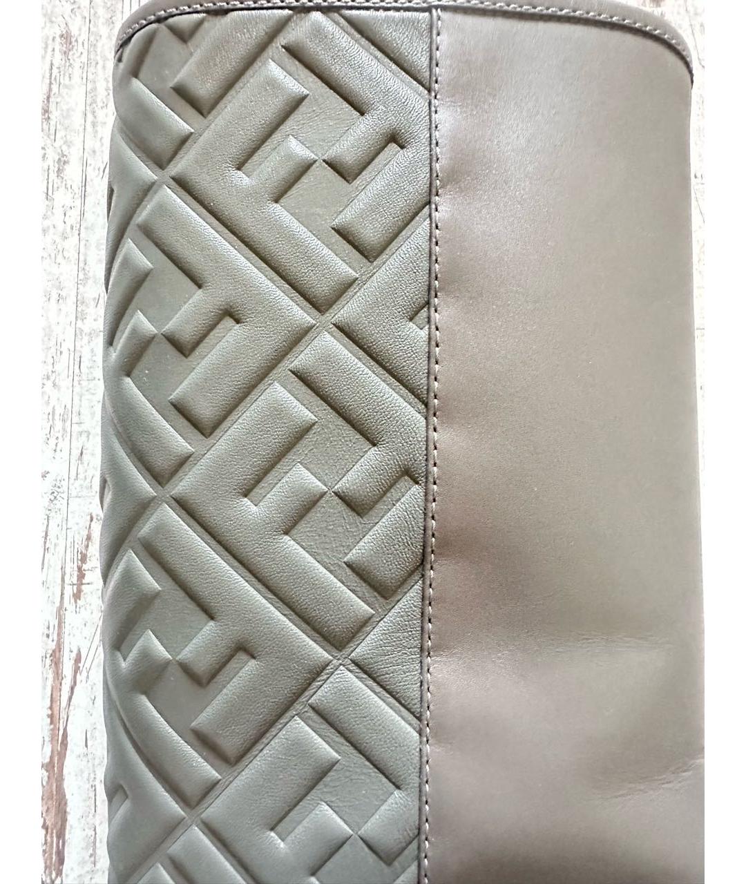 FENDI Серые кожаные сапоги, фото 4