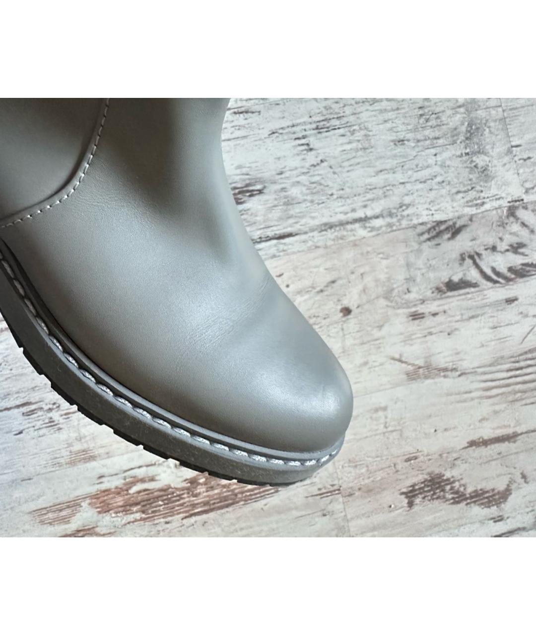 FENDI Серые кожаные сапоги, фото 3