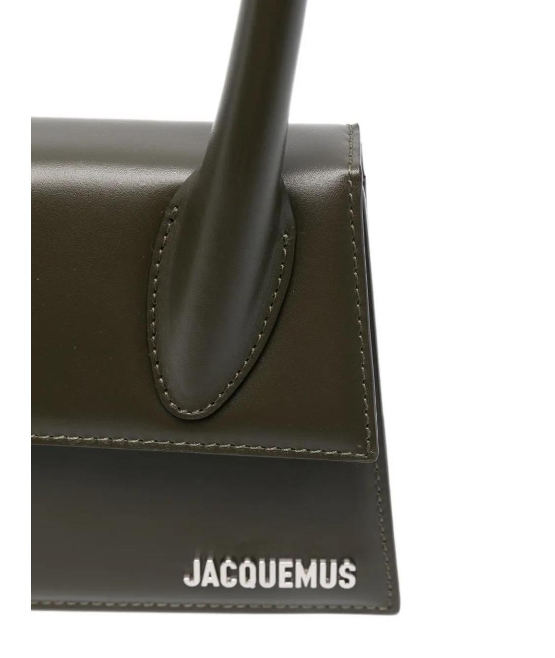 JACQUEMUS Коричневая кожаная сумка с короткими ручками, фото 3