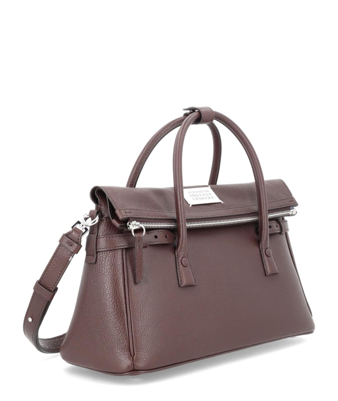 MAISON MARGIELA Бордовая кожаная сумка тоут, фото 3