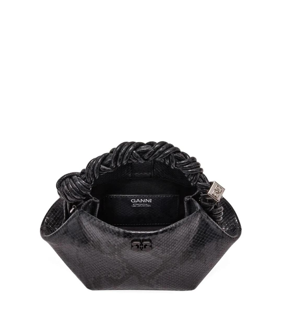 GANNI Черная синтетическая сумка с короткими ручками, фото 4