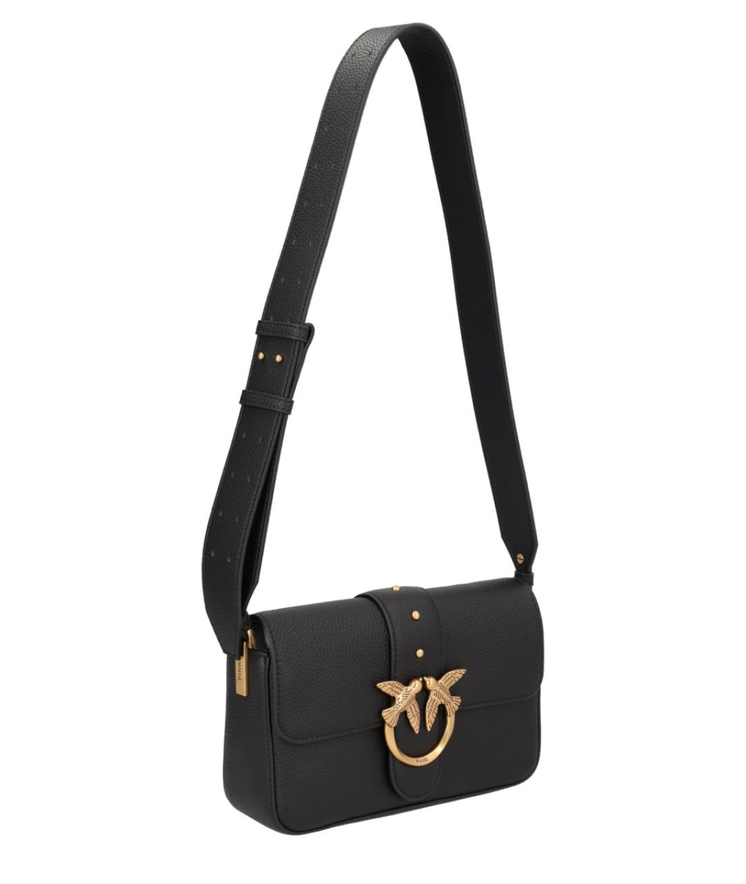 PINKO Черная кожаная сумка через плечо, фото 4