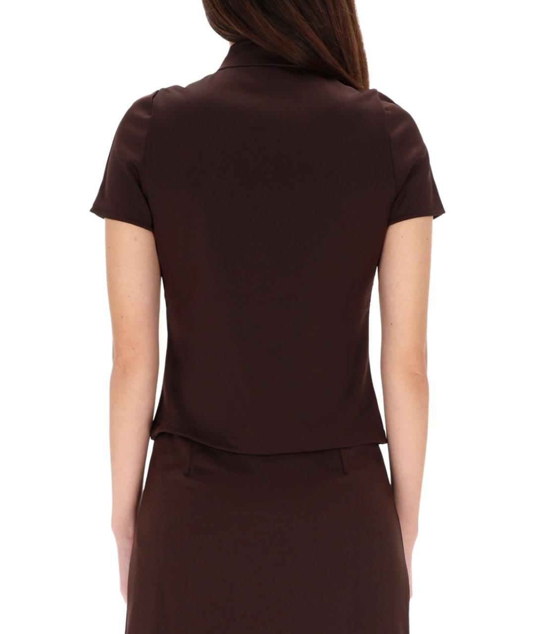 COURREGES Коричневая полиэстеровая футболка, фото 3