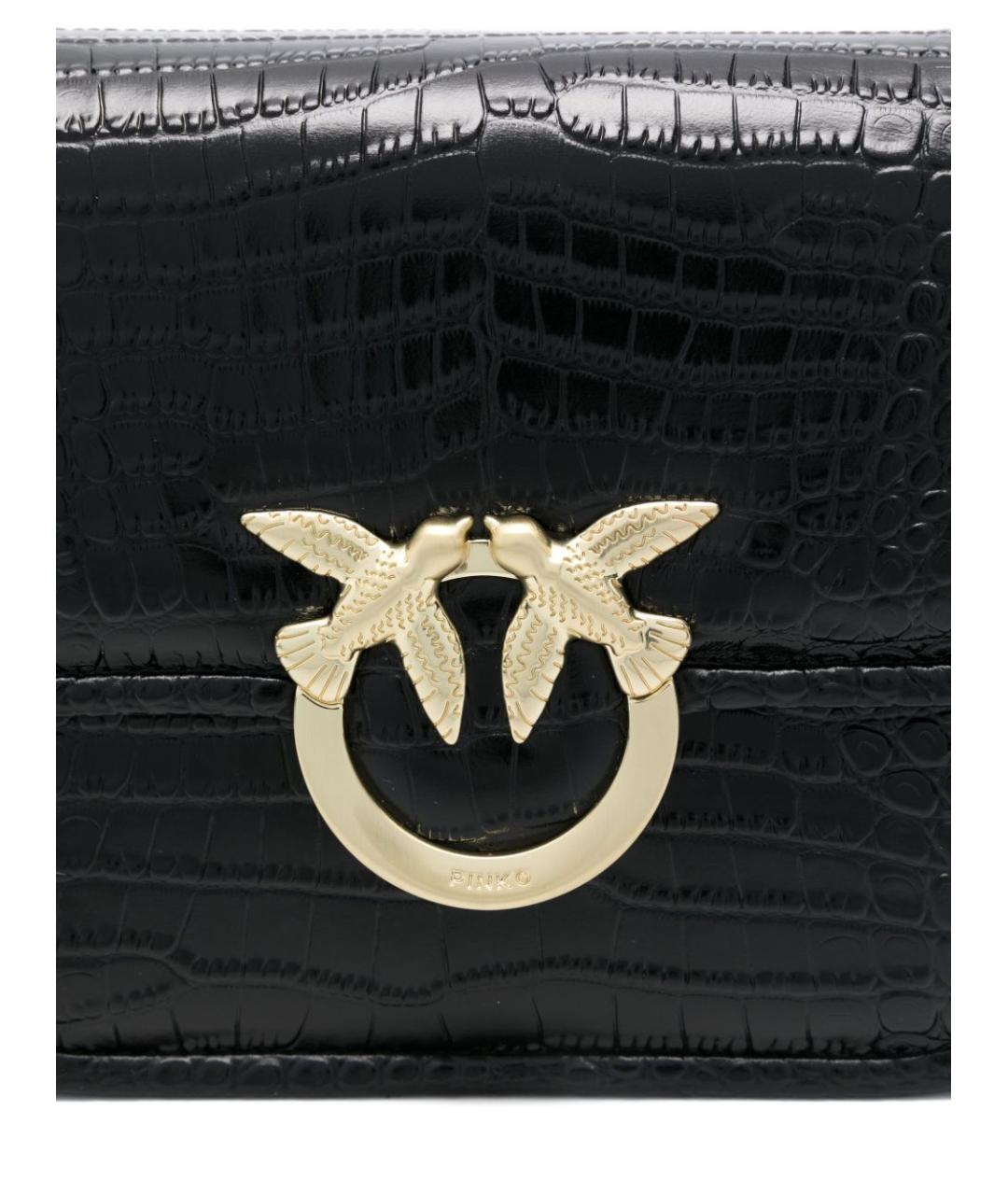 PINKO Черная кожаная сумка через плечо, фото 5