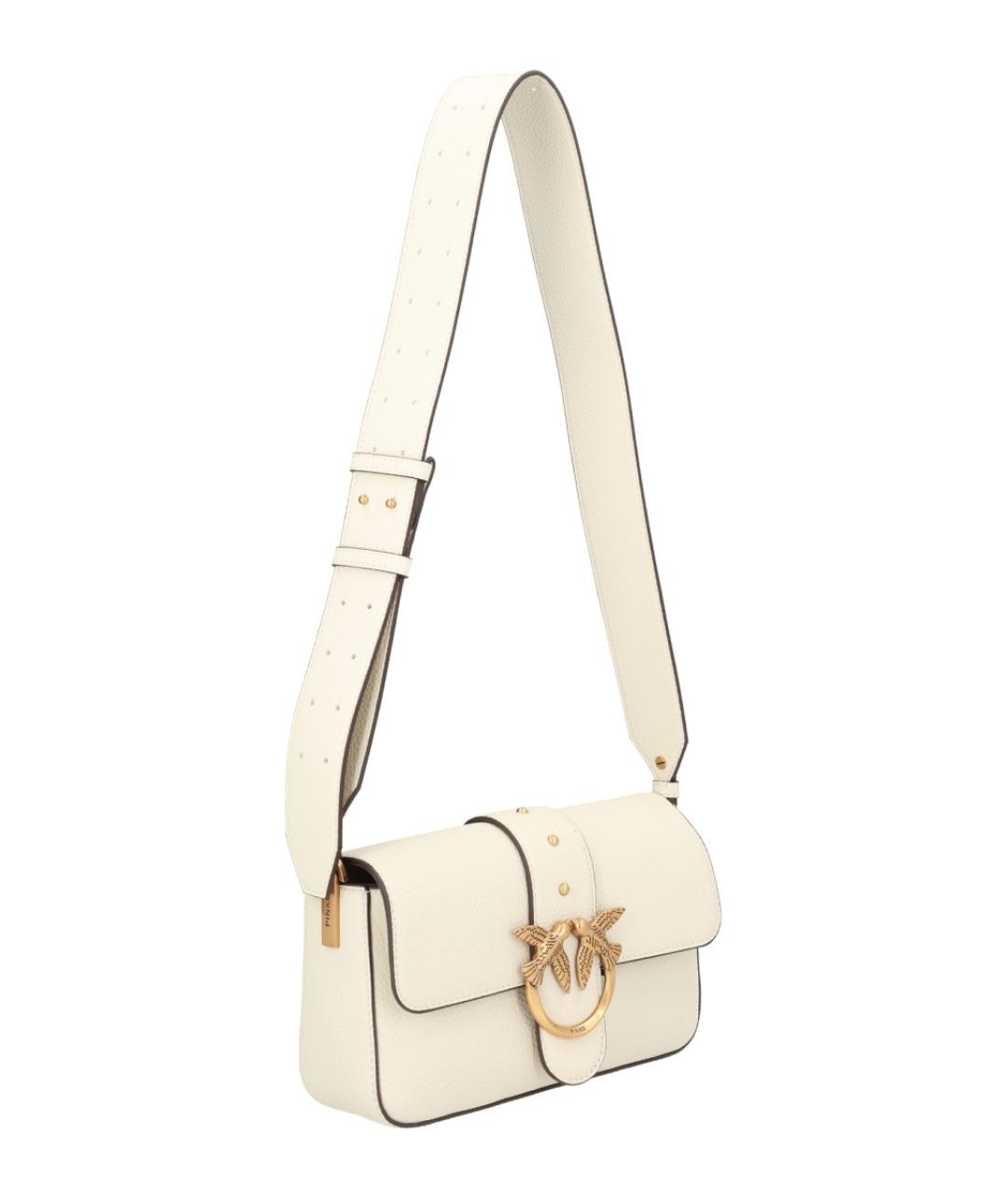 PINKO Белая кожаная сумка через плечо, фото 4
