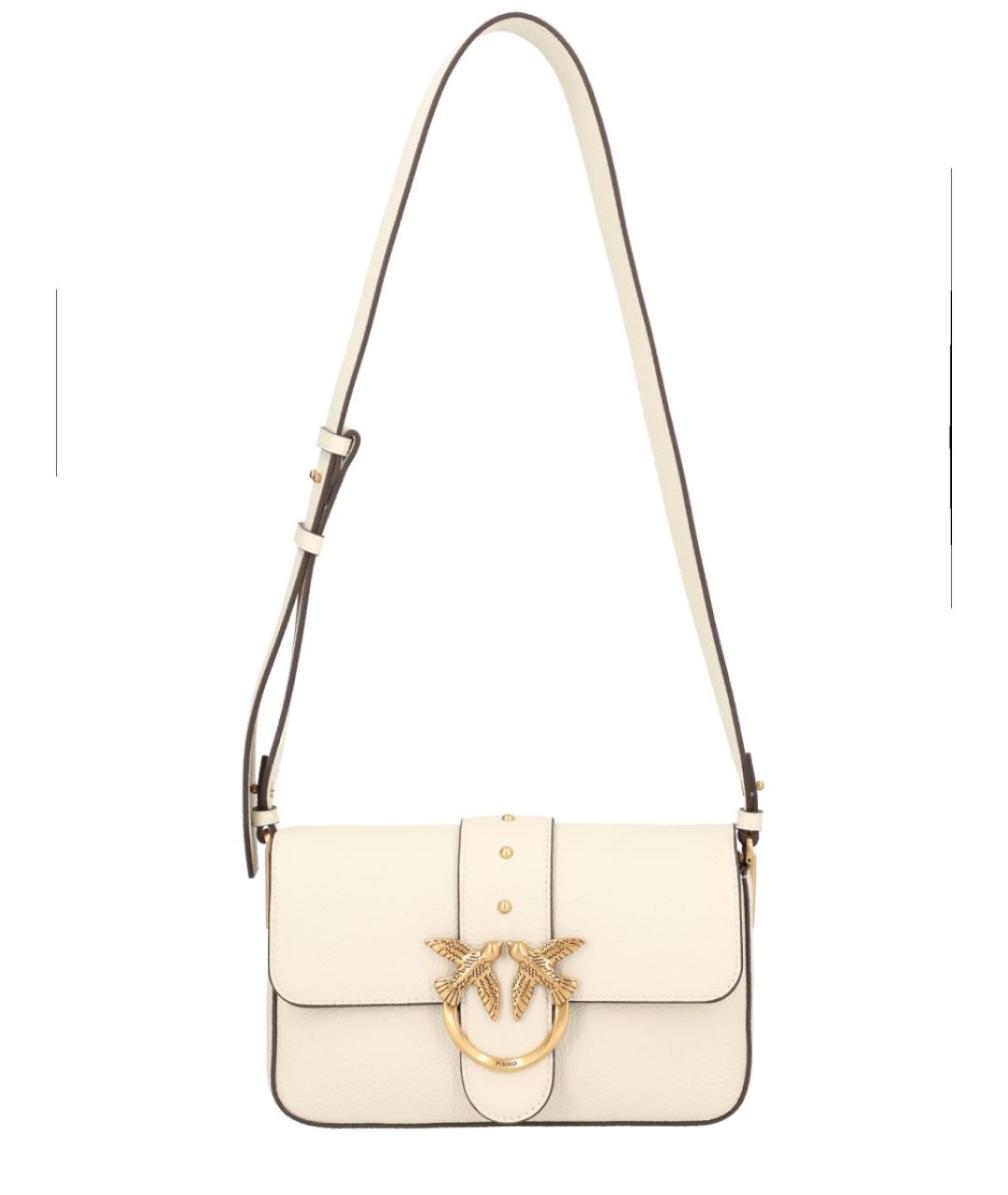 PINKO Белая кожаная сумка через плечо, фото 1