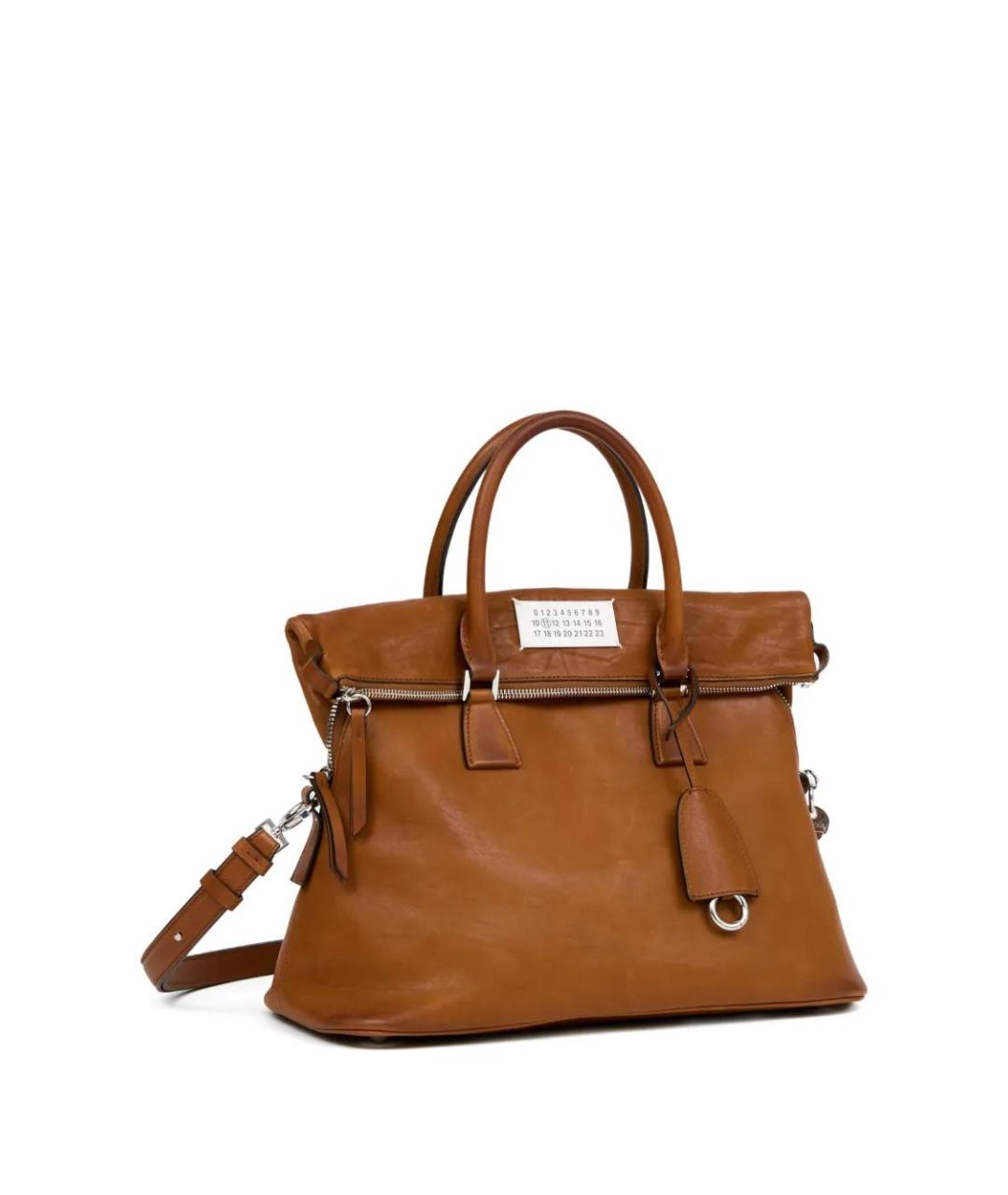 MAISON MARGIELA Коричневая кожаная сумка тоут, фото 4