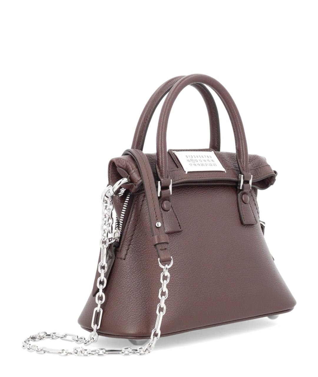 MAISON MARGIELA Бордовая кожаная сумка через плечо, фото 2