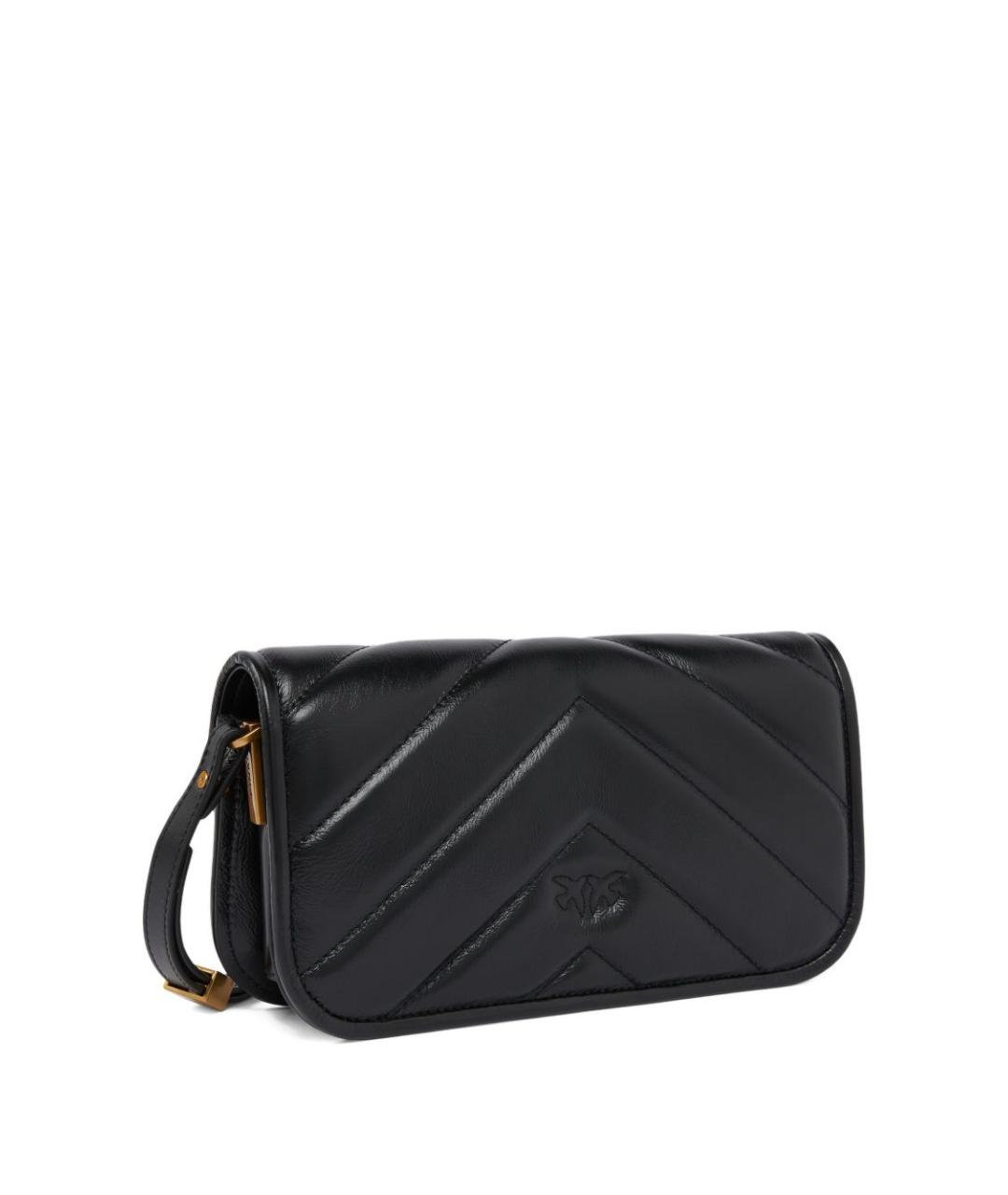 PINKO Черная кожаная сумка через плечо, фото 3