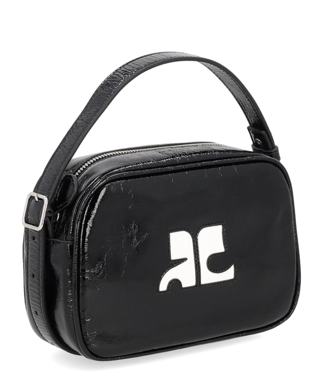 COURREGES Черная кожаная сумка через плечо, фото 2