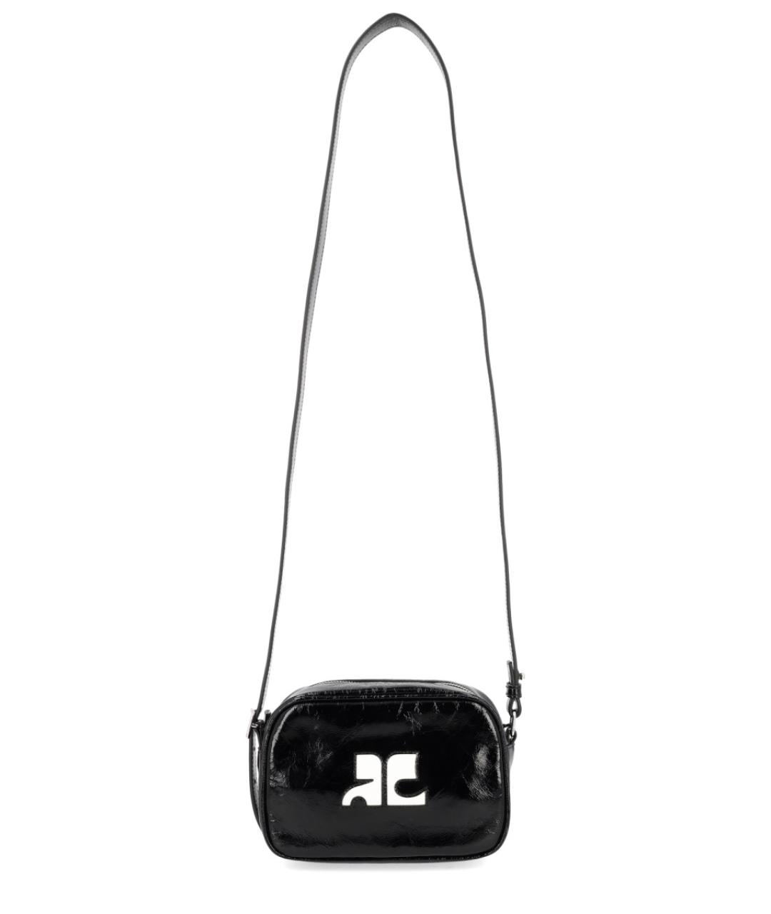 COURREGES Черная кожаная сумка через плечо, фото 1