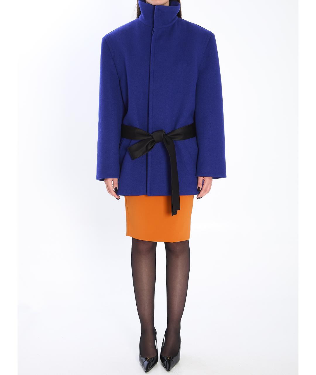 SAINT LAURENT Синяя шерстяная куртка, фото 6