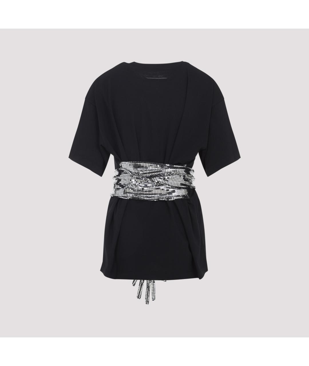 MM6 MAISON MARGIELA Черная хлопковая футболка, фото 3