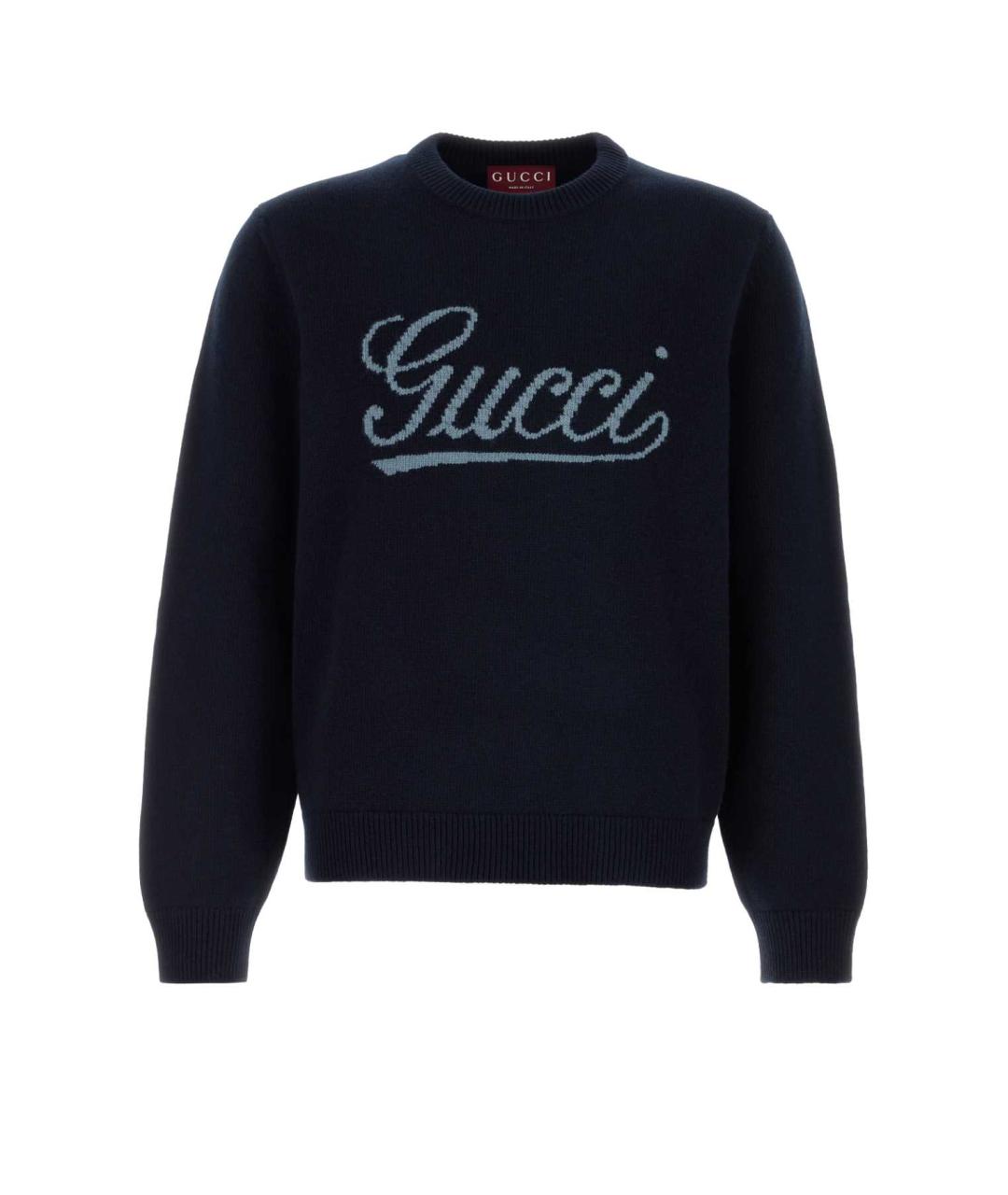GUCCI Темно-синий шерстяной джемпер / свитер, фото 1