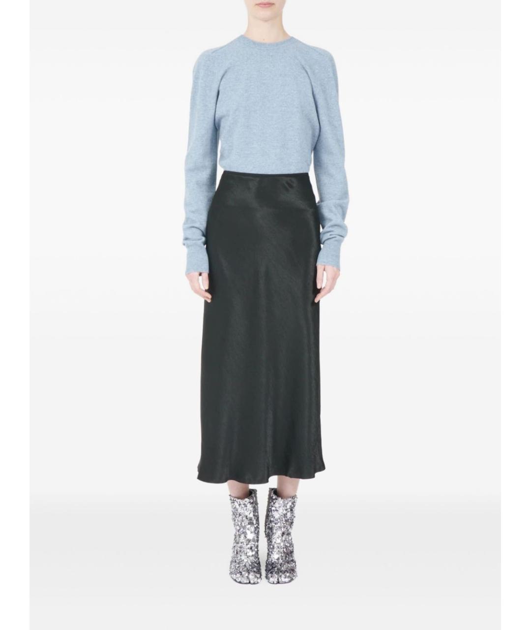 MAISON MARGIELA Черная ацетатная юбка миди, фото 2