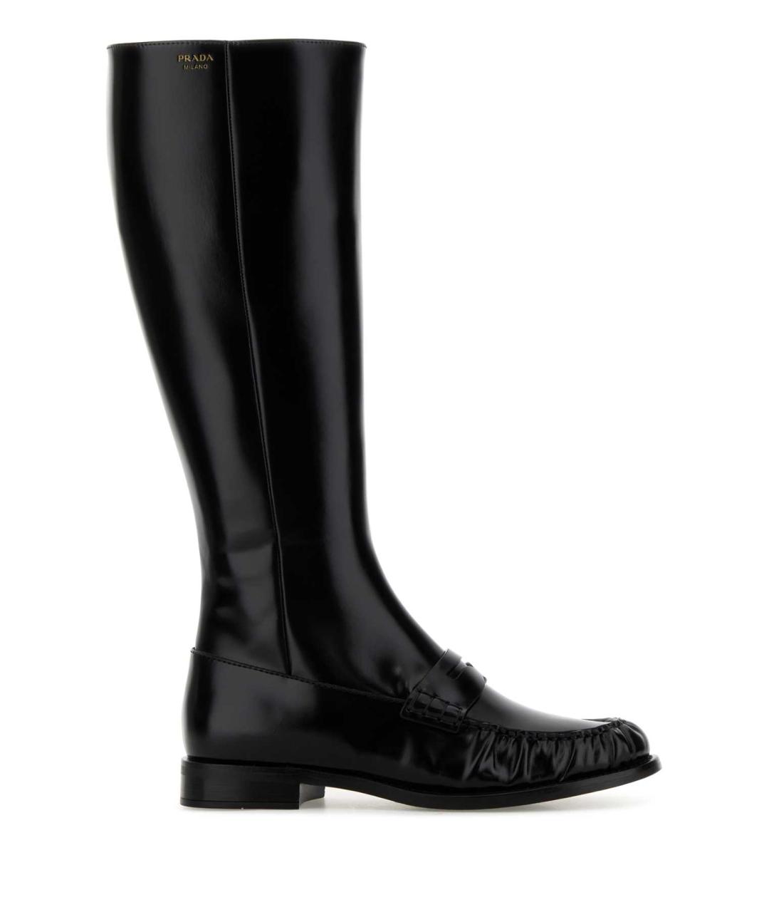 PRADA Черные кожаные сапоги, фото 1