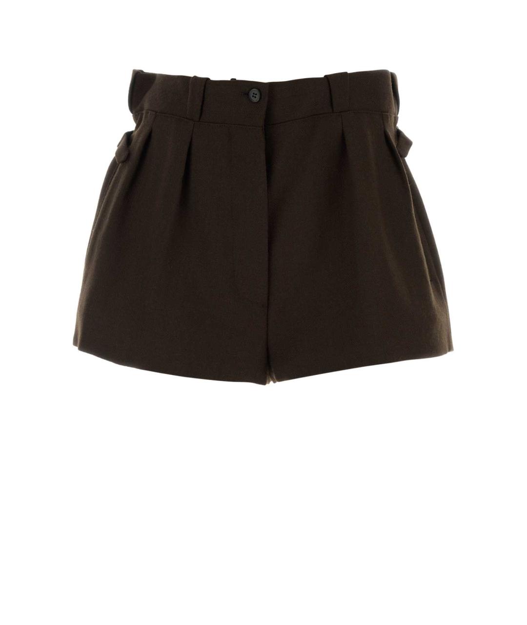 PRADA Коричневые шерстяные шорты, фото 1