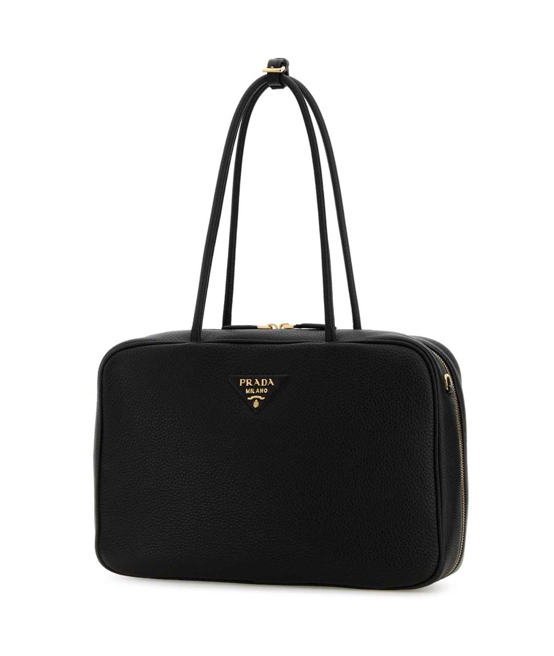 PRADA Черная кожаная сумка тоут, фото 2