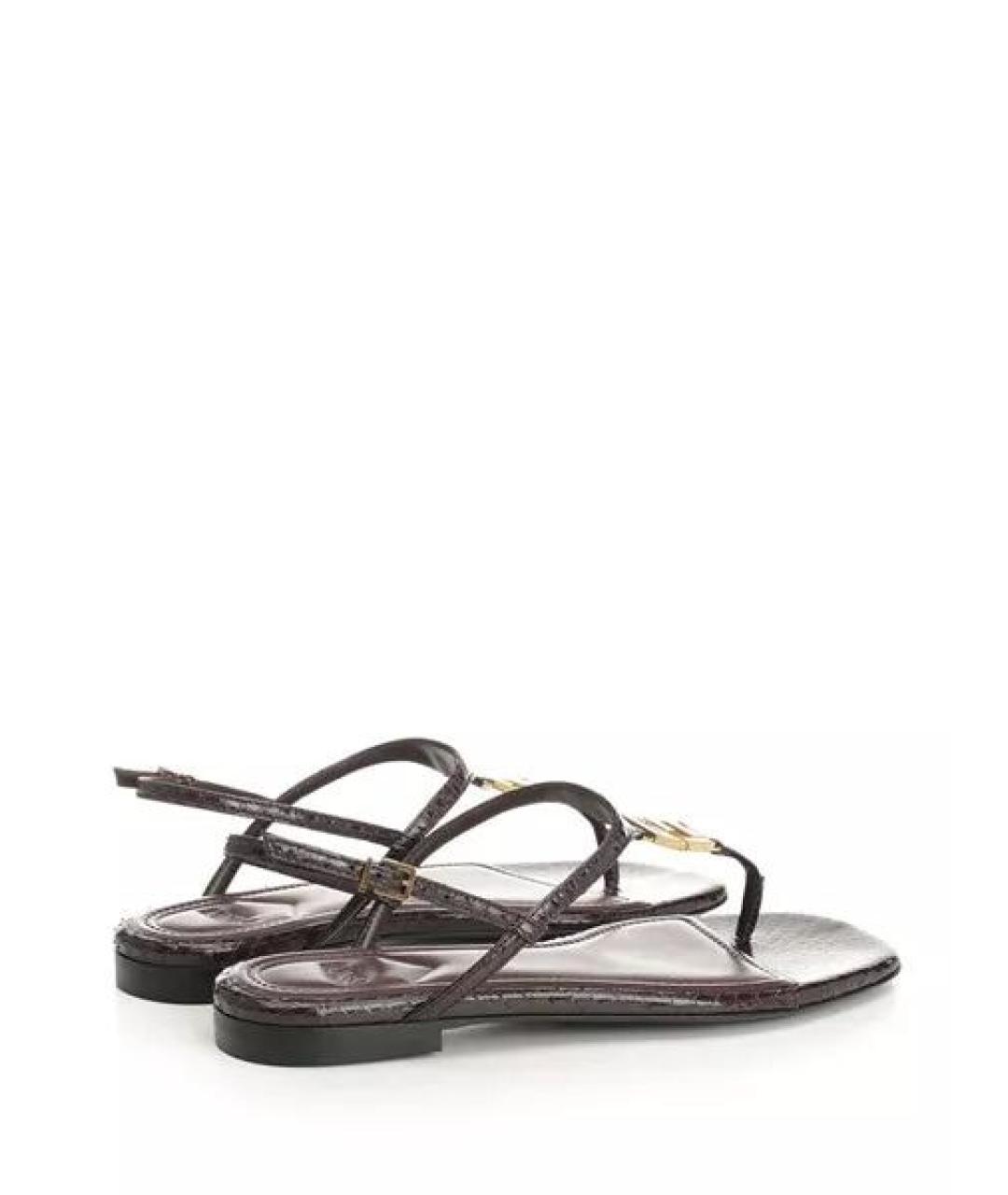 FENDI Фиолетовые кожаные сандалии, фото 3