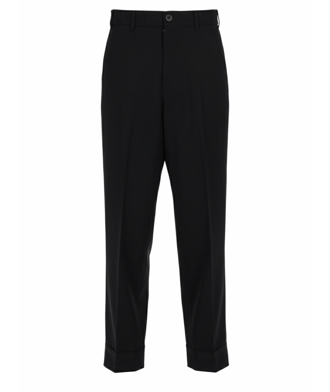 MAISON MARGIELA Черные шерстяные повседневные брюки, фото 1