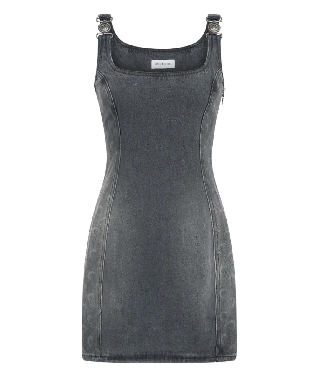 MARINE SERRE Серое хлопковое повседневное платье, фото 1