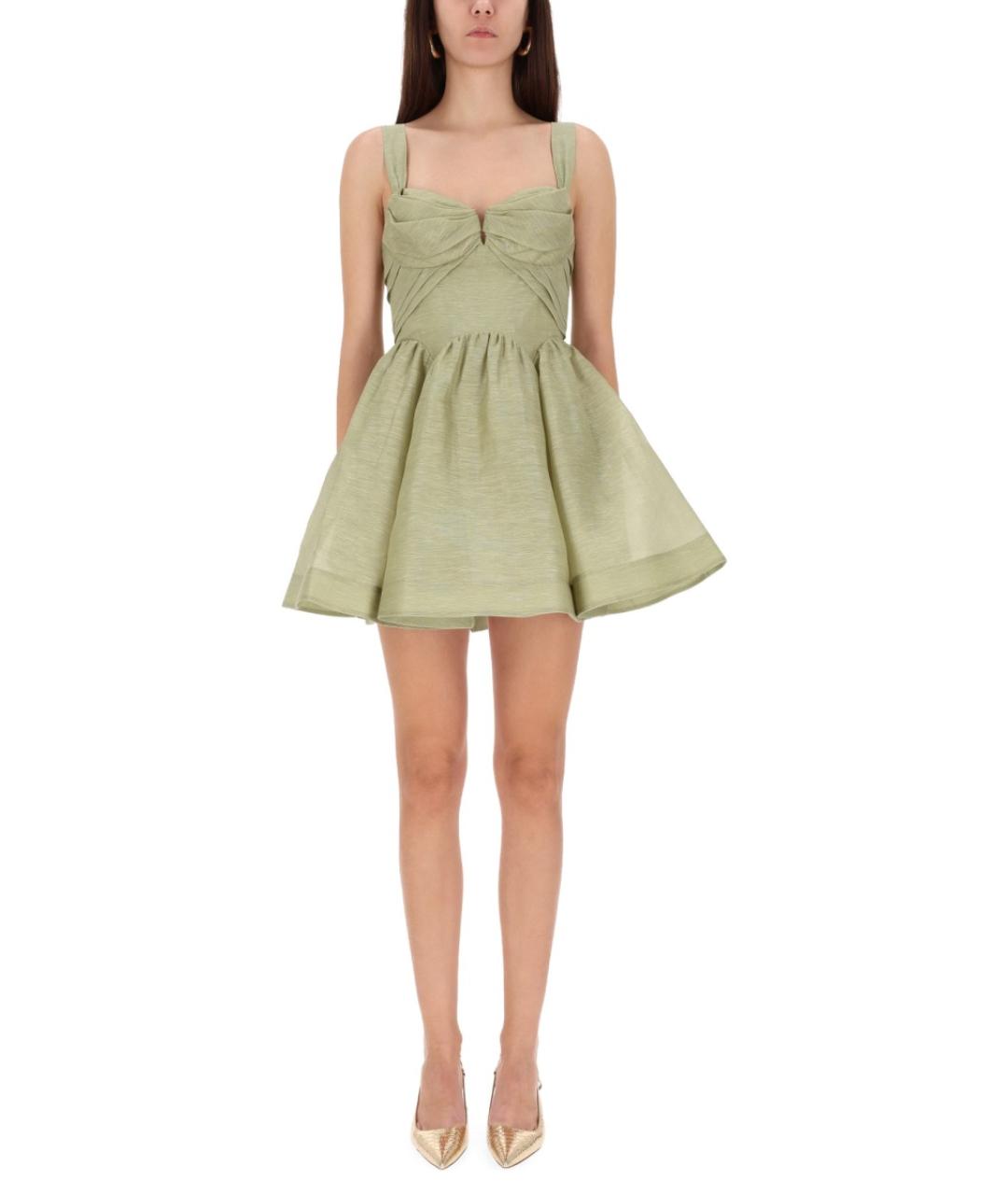 ZIMMERMANN Зеленые льняное вечернее платье, фото 4