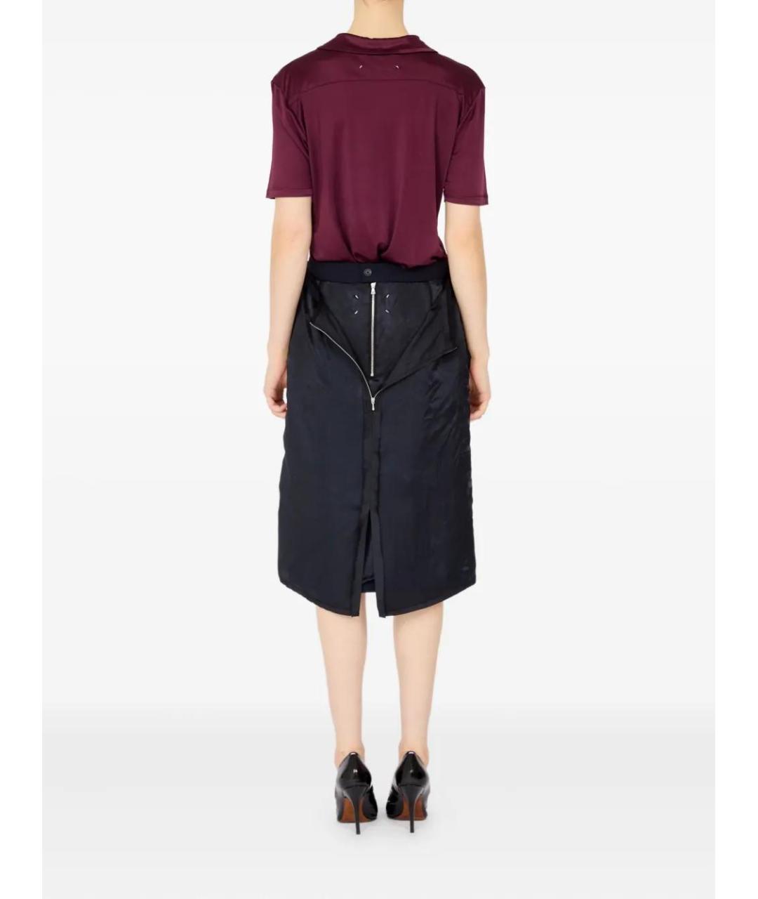 MAISON MARGIELA Синяя шерстяная юбка миди, фото 5