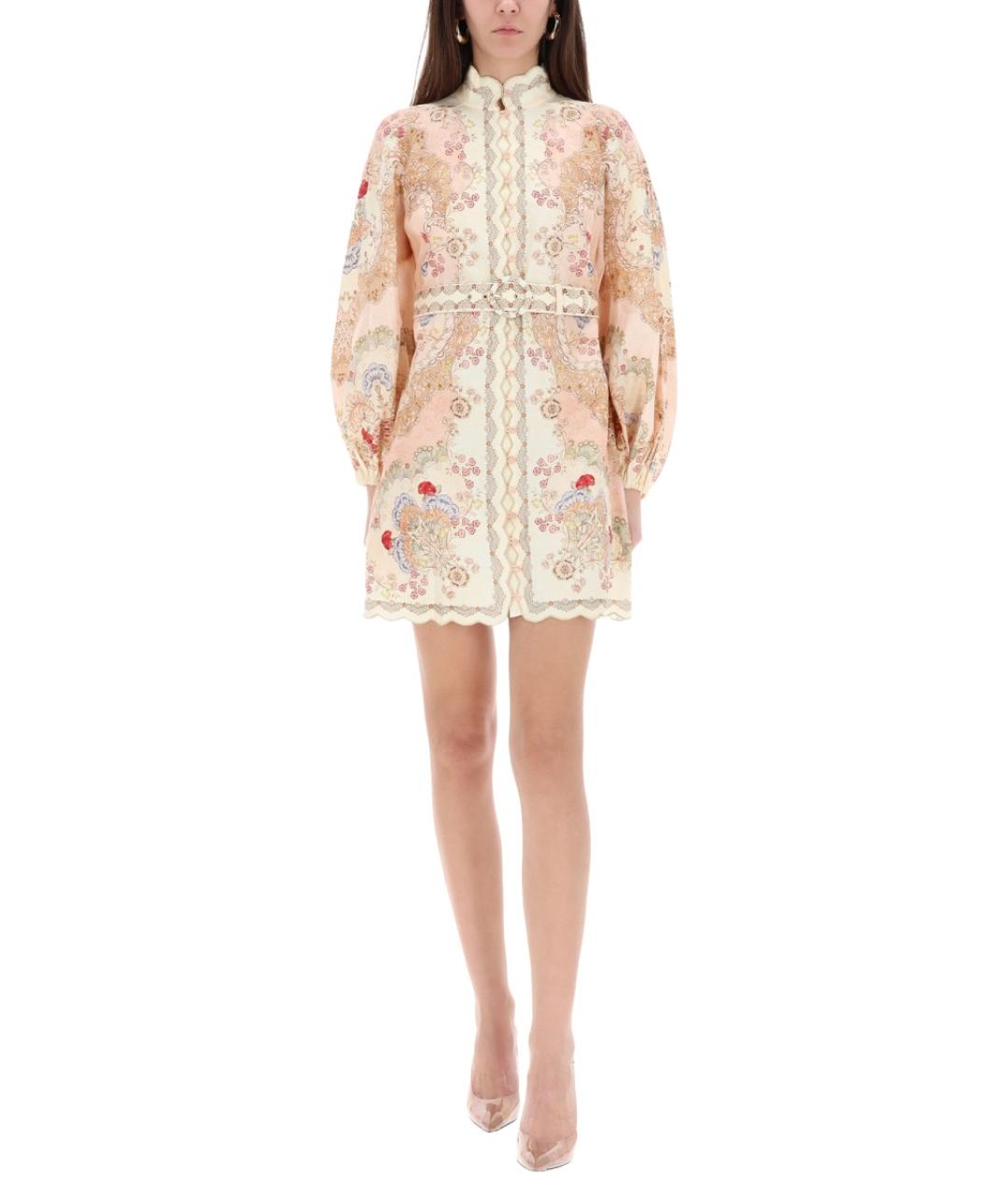 ZIMMERMANN Мульти льняное повседневное платье, фото 2