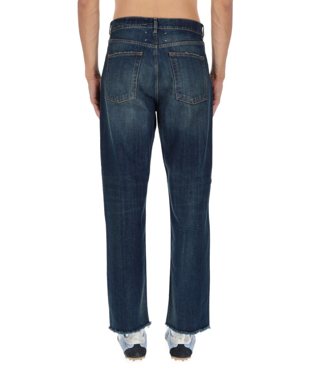 MAISON MARGIELA Синие хлопковые прямые джинсы, фото 4
