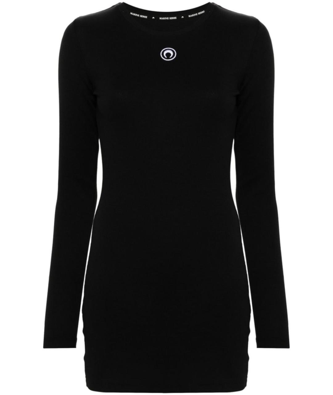 MARINE SERRE Черное хлопковое повседневное платье, фото 1