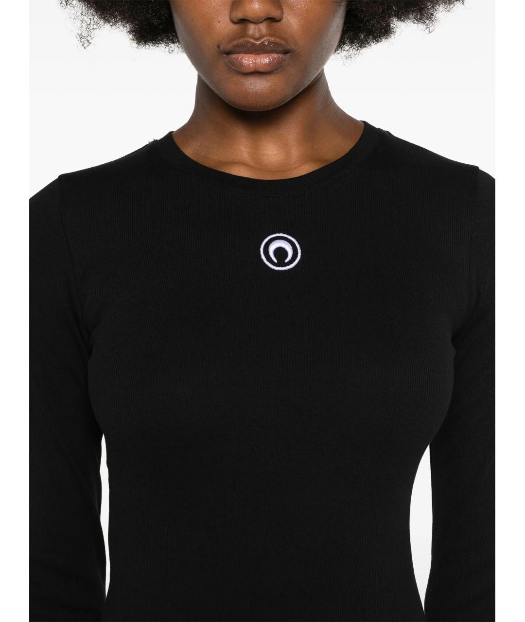 MARINE SERRE Черное хлопковое повседневное платье, фото 6