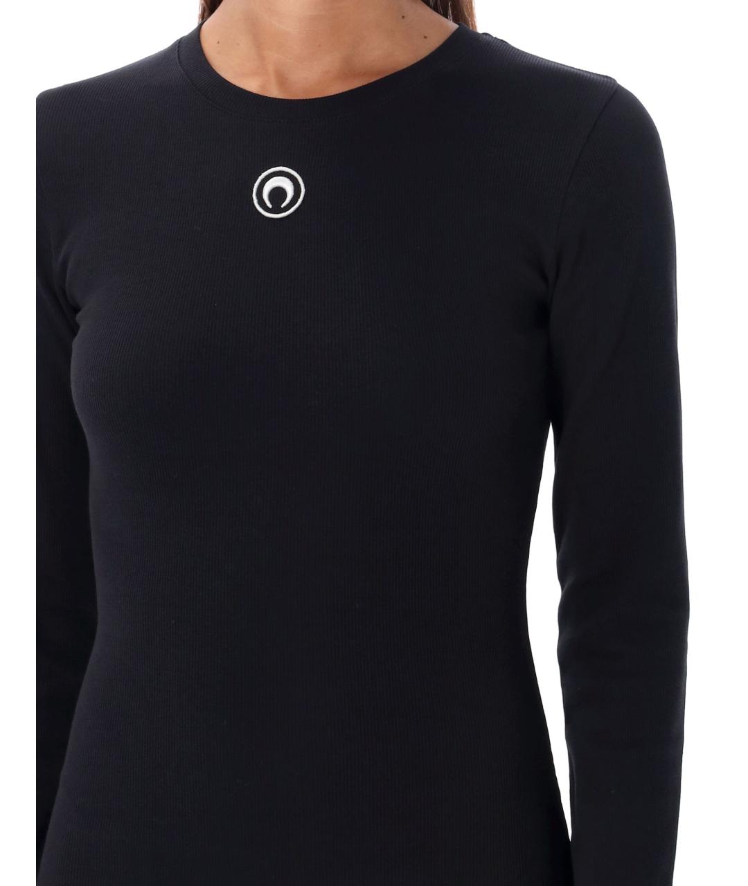 MARINE SERRE Черное хлопковое повседневное платье, фото 4