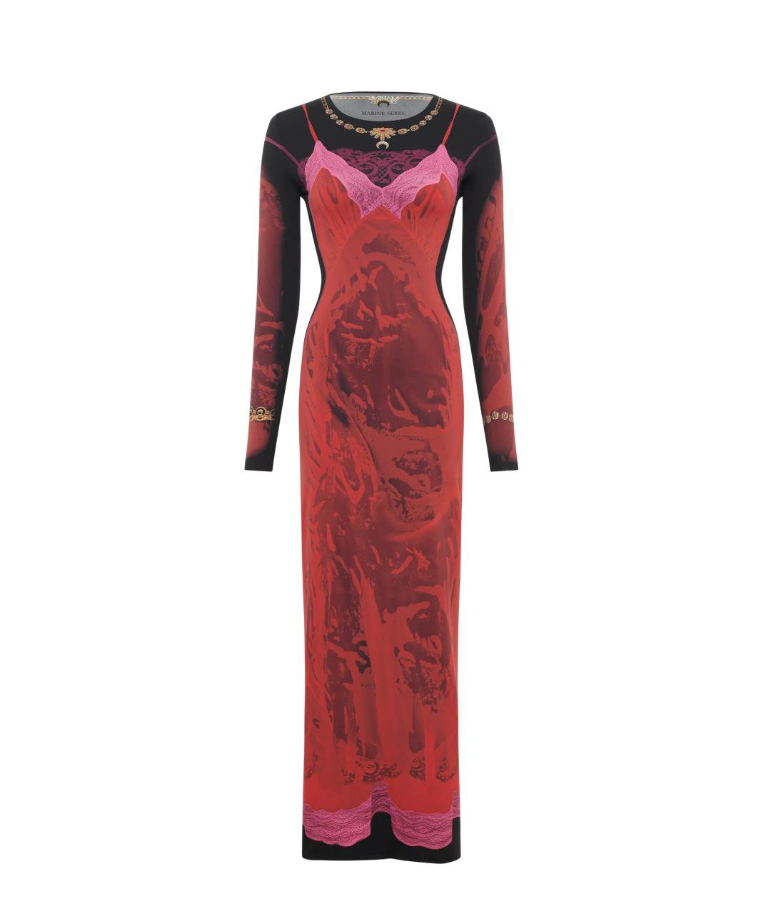 MARINE SERRE Красное полиамидовое вечернее платье, фото 1