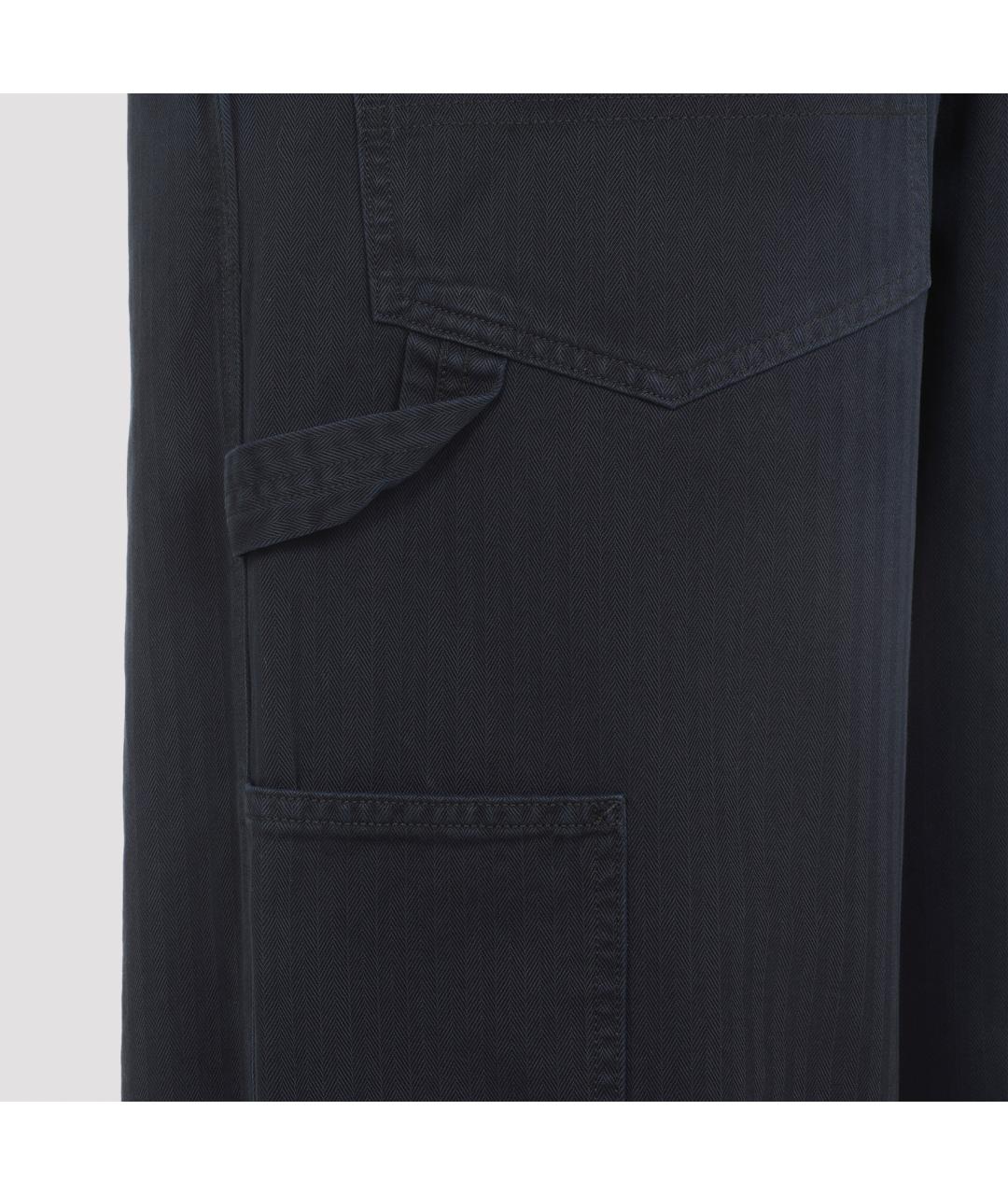 MAISON MARGIELA Синие хлопковые повседневные брюки, фото 4