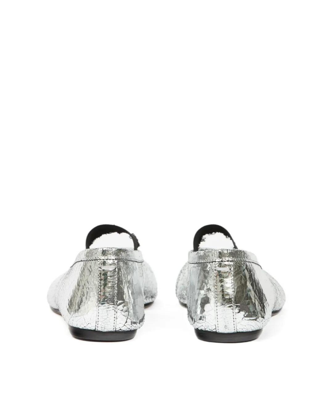 MAISON MARGIELA Серебряные кожаные балетки, фото 3