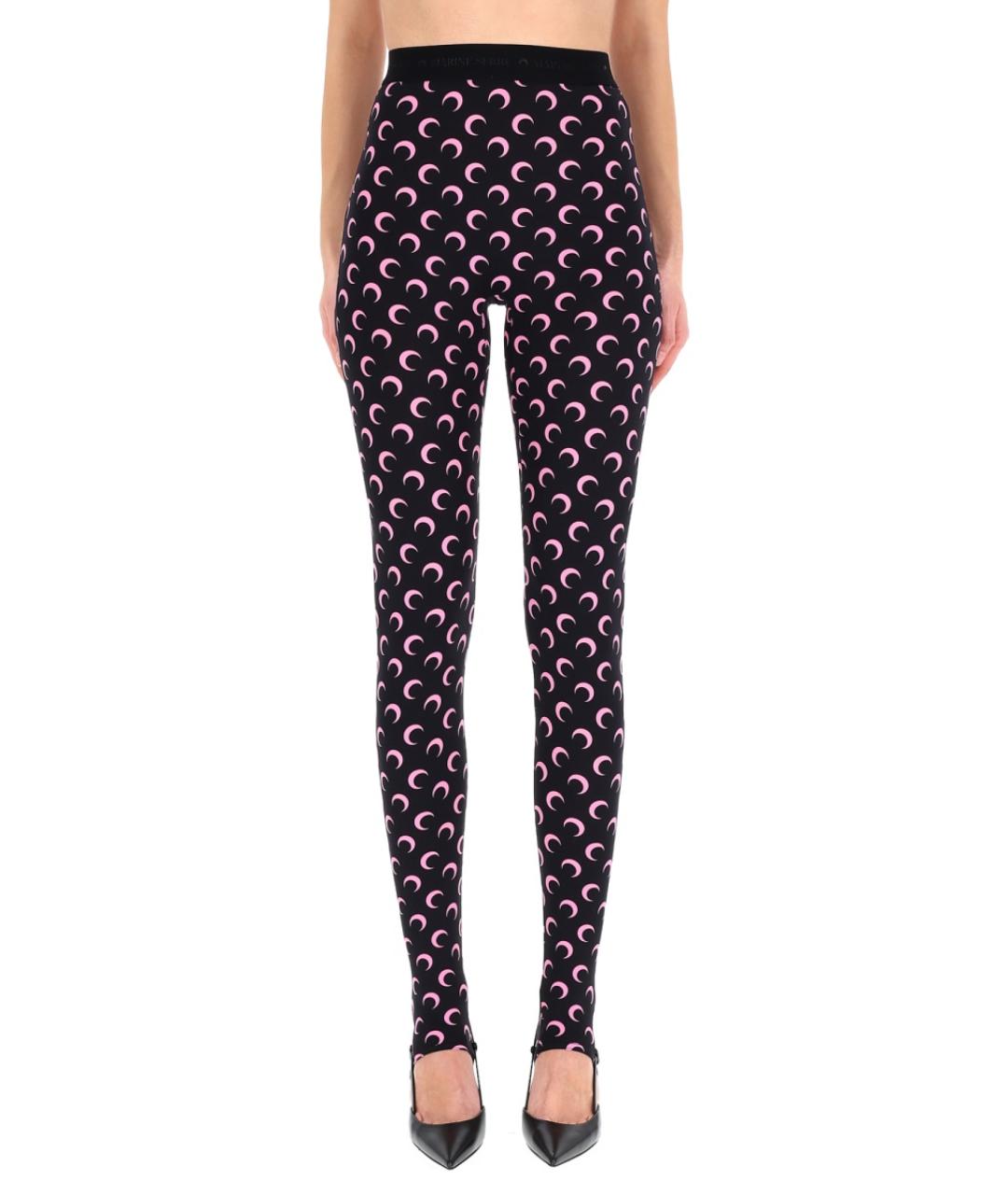 MARINE SERRE Черные полиамидовые леггинсы и велосипедки, фото 5