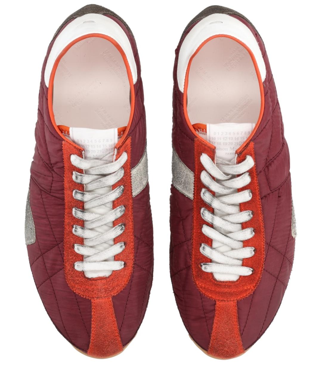 MAISON MARGIELA Красные текстильные низкие кроссовки / кеды, фото 4