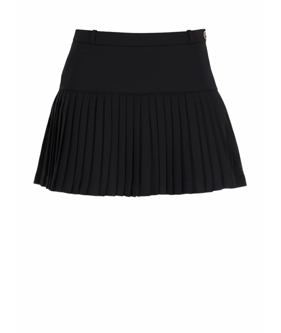MARINE SERRE Черная шерстяная юбка мини, фото 1