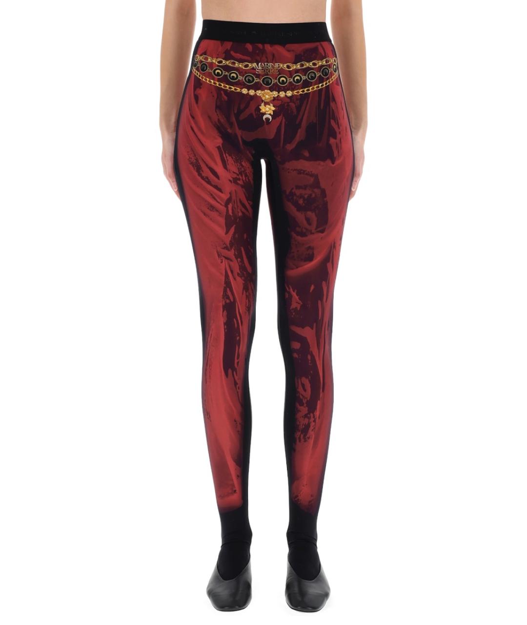 MARINE SERRE Красные полиамидовые леггинсы и велосипедки, фото 5